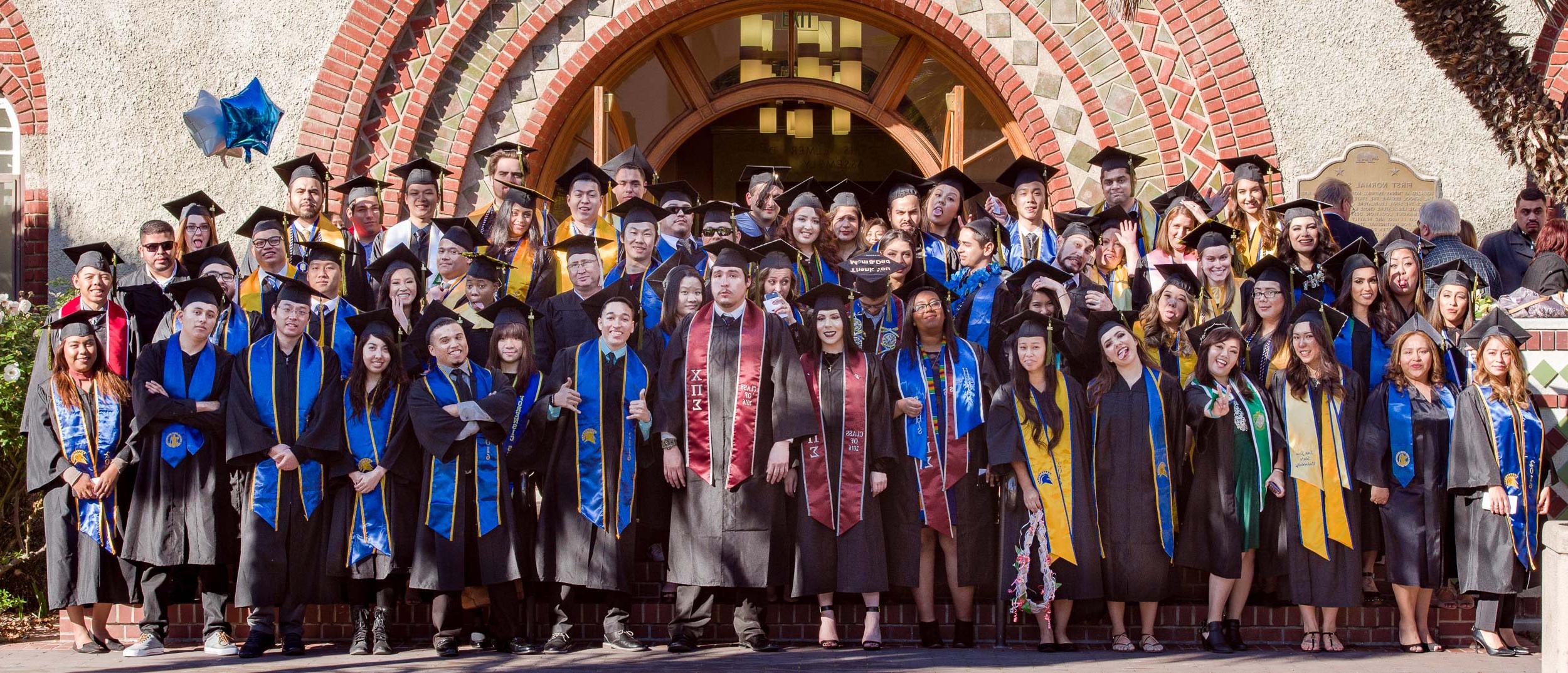 group of students in caps and gowns